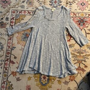 Gray Asymmetrical Tunic with Relaxed Fit